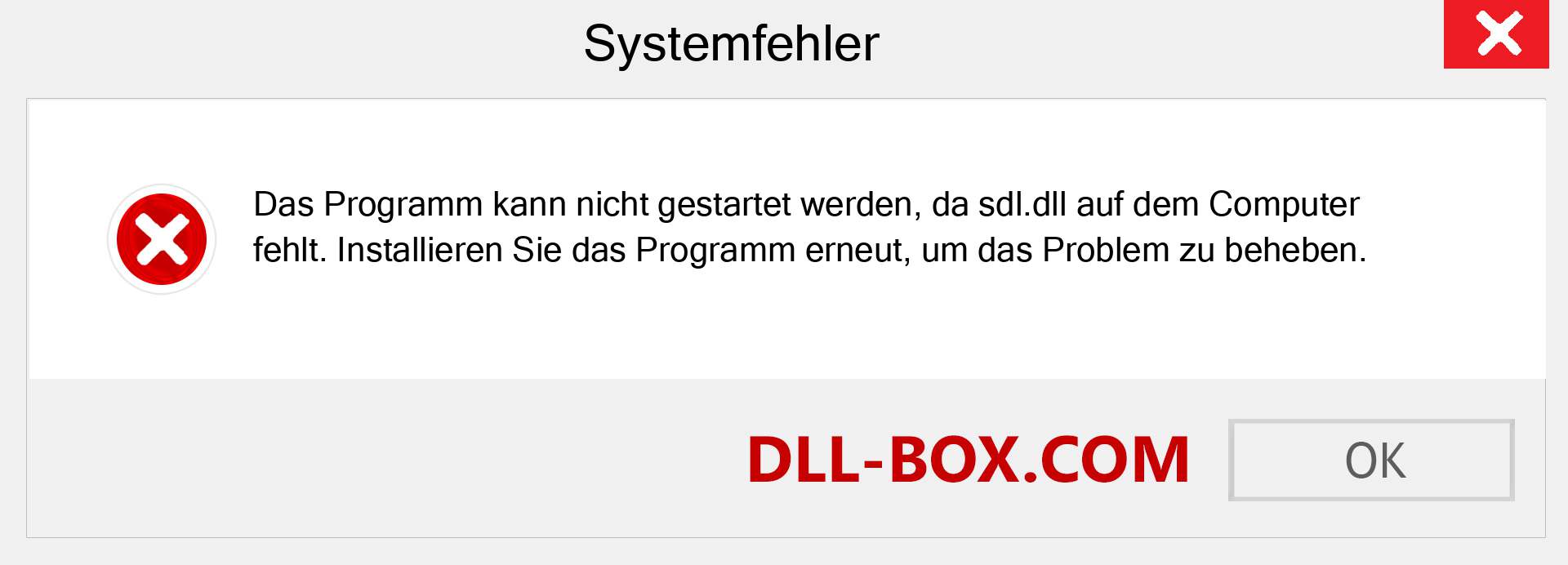 sdl.dll-Datei fehlt?. Download für Windows 7, 8, 10 - Fix sdl dll Missing Error unter Windows, Fotos, Bildern